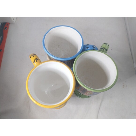 Jennifer Brinley Bistro Coffe Mug Cup Certified International Pedestal Set Of 3 - Picture 6 of 16